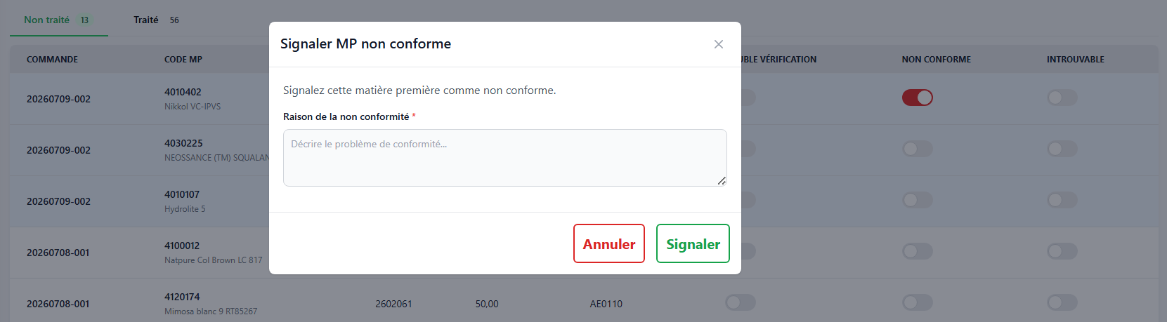 Déclaration non conformité MP